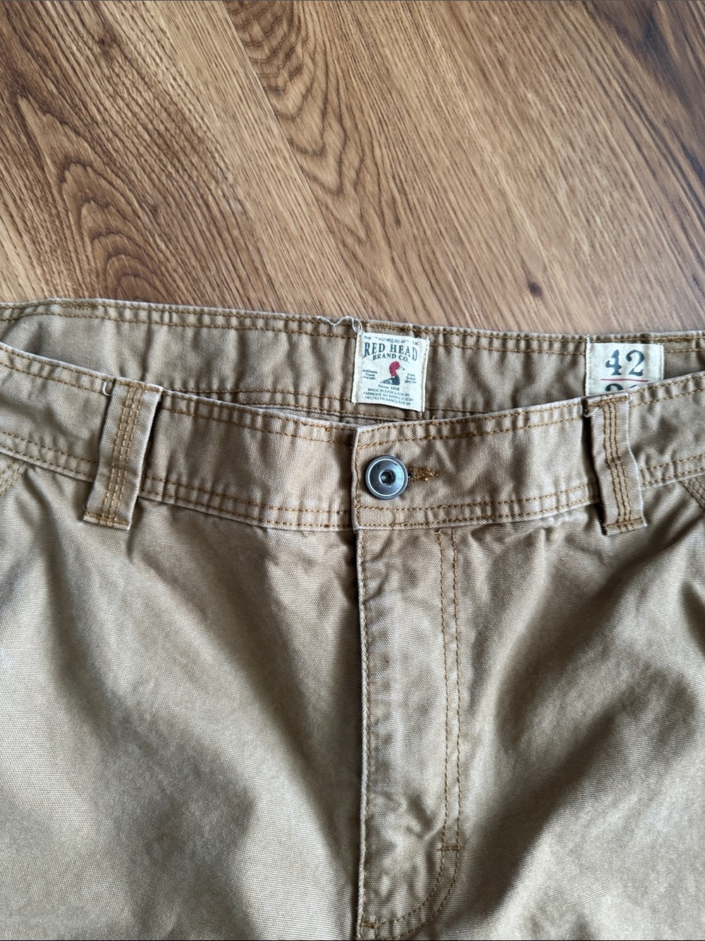 RedHead Tan Chino Pants - Straight Leg Casual Utility Cargo 42x30 - Picture 2 of 8
